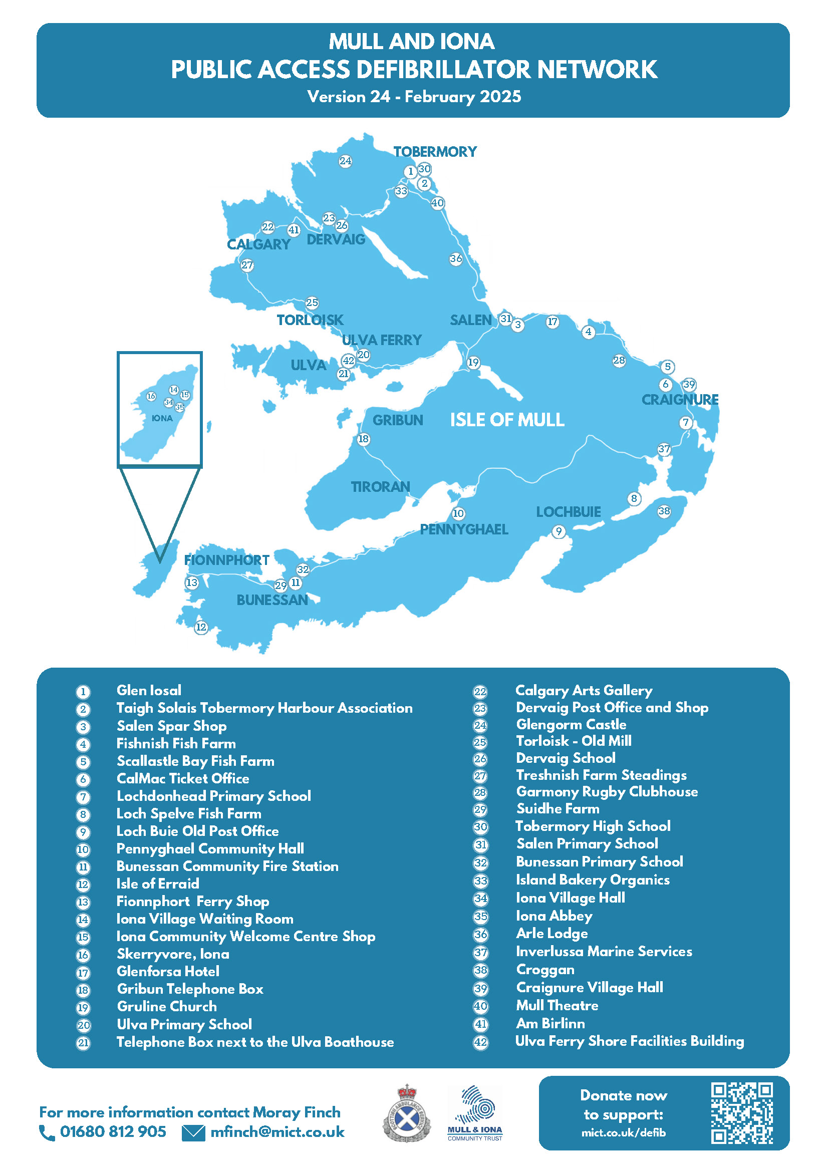 Defib Location Map Defibrillator Network | Mull and Iona Community Trust